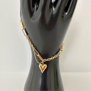 Gold Heart Charm Bracelet